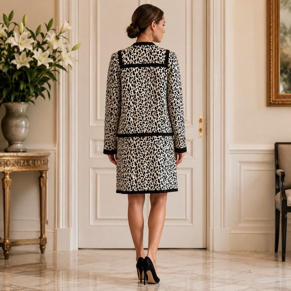 Nanette Lepore Dress Set Leopard Print US0 Chic Style - Picture 4 of 15